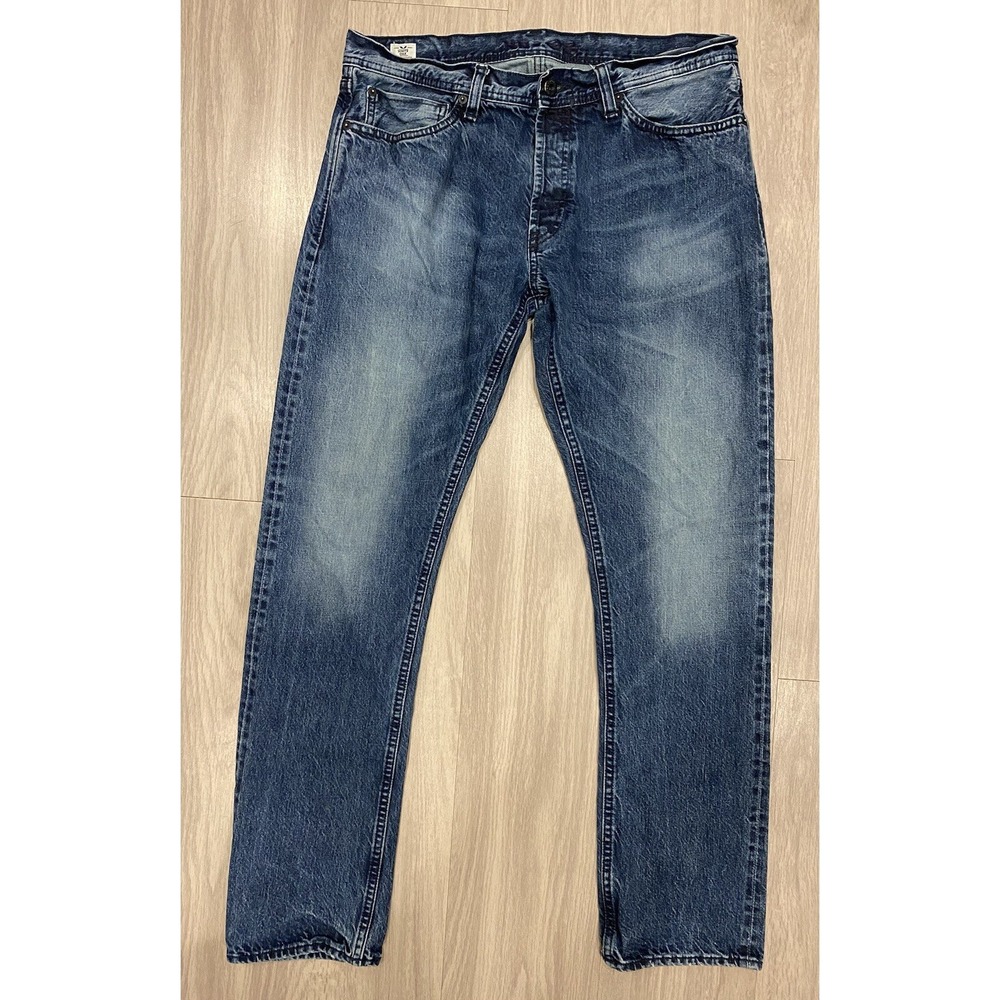 No Nationality NN07 Men‎ Arthur Straight Jeans Size 34x32 Button Fly Come Denim